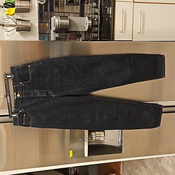 💕DOEN💕 Lady Jean ~ Ultra High Waisted Barrel Leg Rinse Wash Dark Blue 30 NWT - Picture 11 of 16